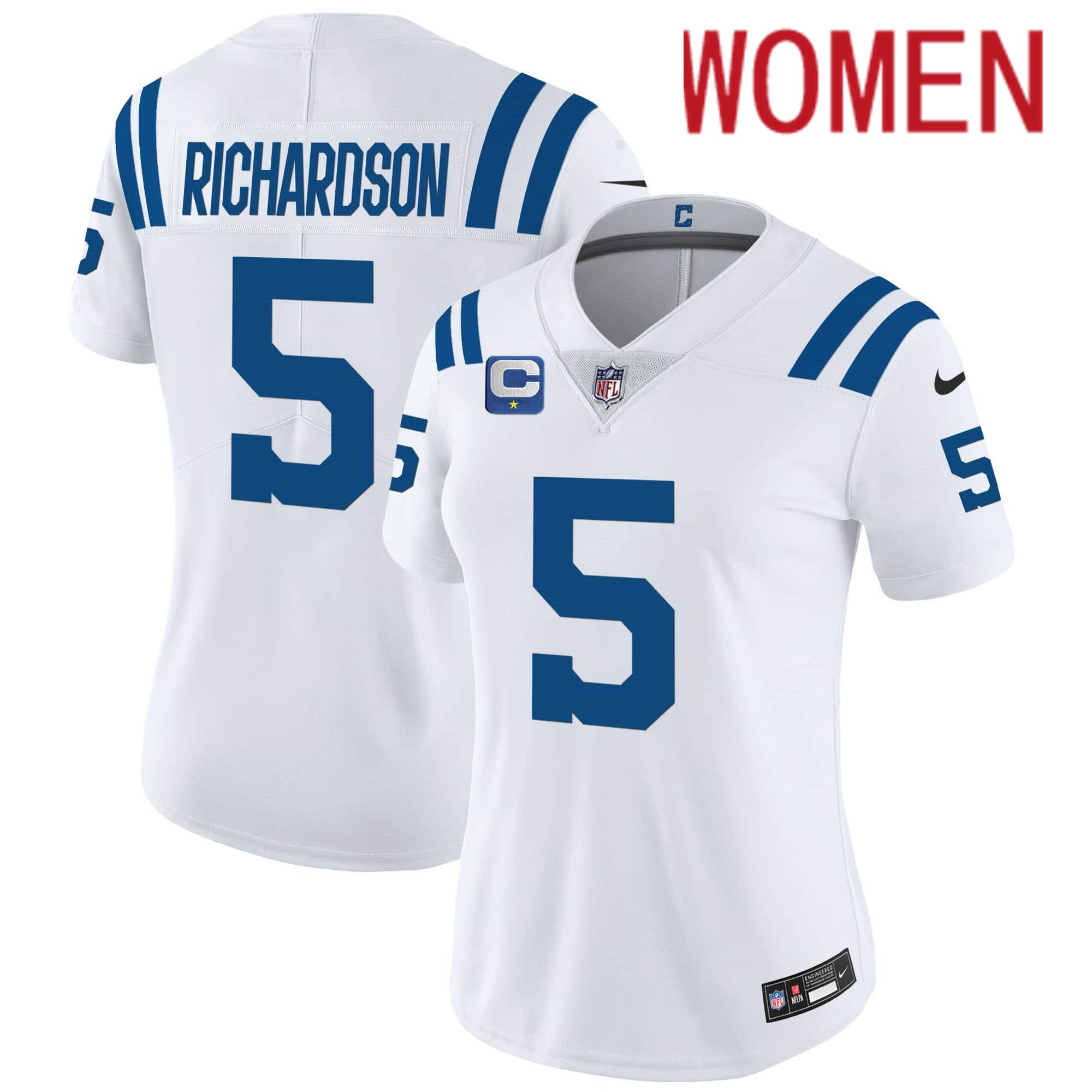 Women Indianapolis Colts 5 Richardson White 2024 Nike Vapor Limited NFL Jersey